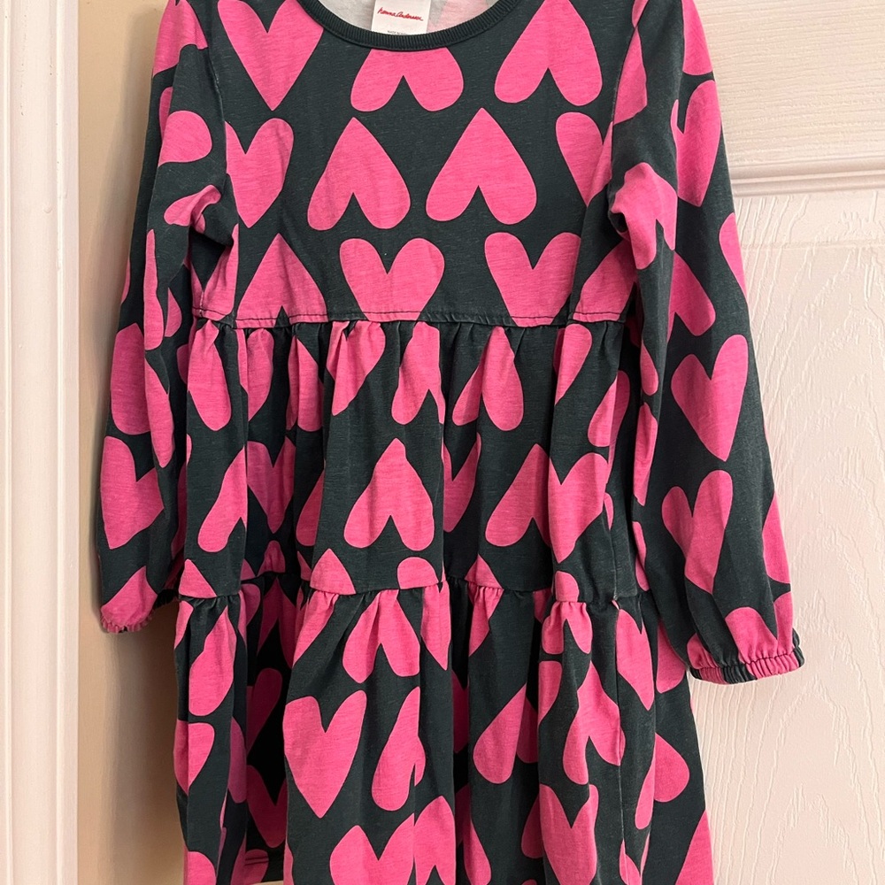 Hanna Andersson Pink Heart Patterned Kids Dress